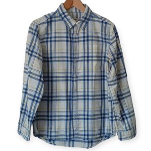 Cherokee Boys' Button-Down Shirt Long Sleeve Plaid.Size XL(16-18) Blue, Yellow.